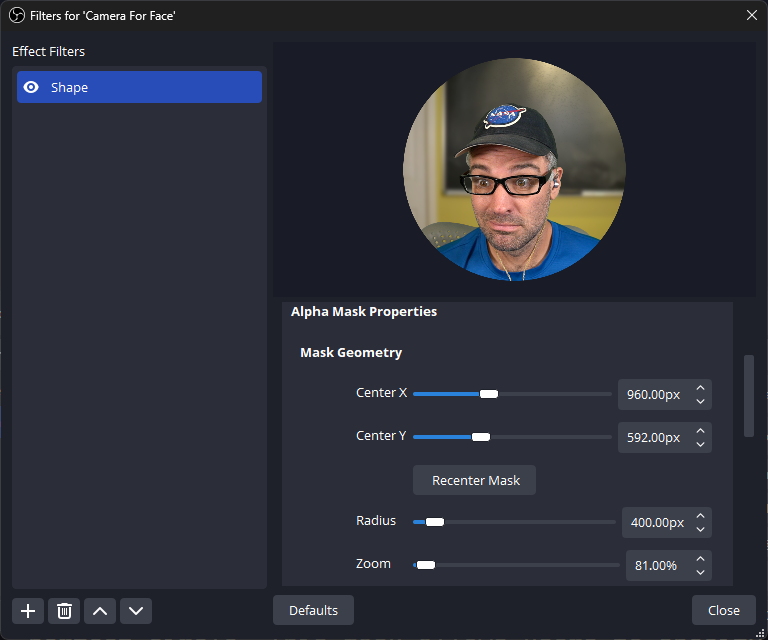 Circle Mask Interface Circle Mask Interface