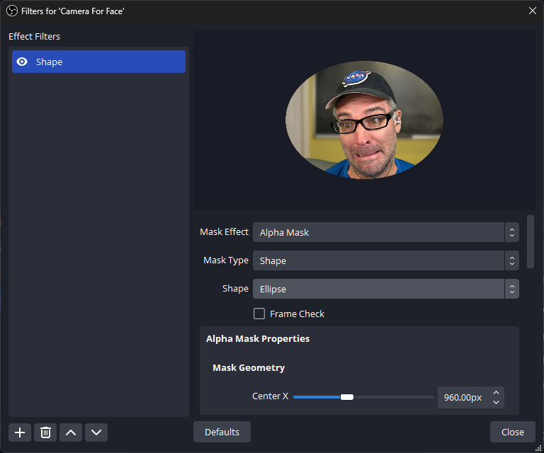 Ellipse Mask Interface Ellipse Mask Interface