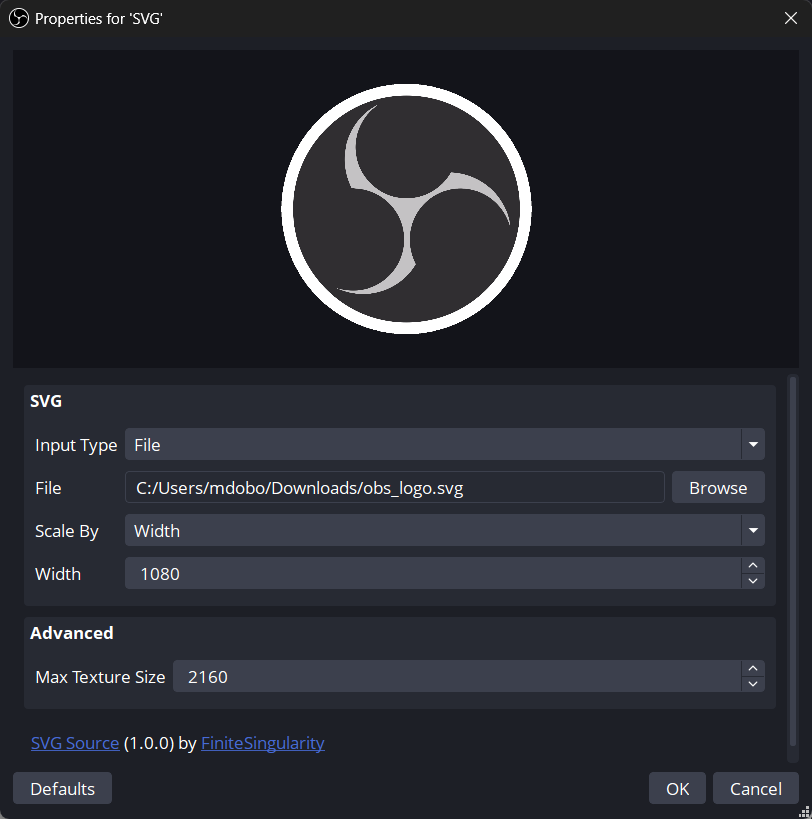 SVG Source Interface SVG Source Interface